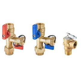 Metpure TKLS-CK Tankless Water Heater natural propane gas Isolation Valve 3/4" Kit | Compatible Noritz Rheem Rinnai Takagi Navien Service Flushing Valves| Lead-Free Complete Easy to Install Flush Kit