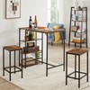 IBUYKE 40”H Bar Table with 3 Storage Shelves, High Dining