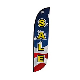 LookOurWay Feather Flag Banner - 12 Feet Tall Advertising Flags for Outdoor Business and Events Promotion - Swooper Flag Only - Sale Flags - Sale American Flag (10M1200256)
