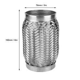 Tubo flexible, tubo de escape flexible de acero inoxidable 304 de 3 x 6 pulgadas, tubo flexible con tubo corrugado interno