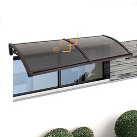 Window Door Awning Canopy,Awning for Door Window Exterior with Bracket,Front Door Overhang Awning for Sun Shutter,Rain,UV,Snow,24x40in (Tan Board & Brown Bracket)