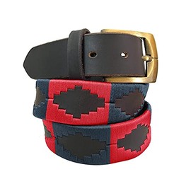 Carlos Diaz Mens Womens Premium Unisex Brown Leather Embroidered Designer Polo Belt (120 cm/ 46-48 Inches)