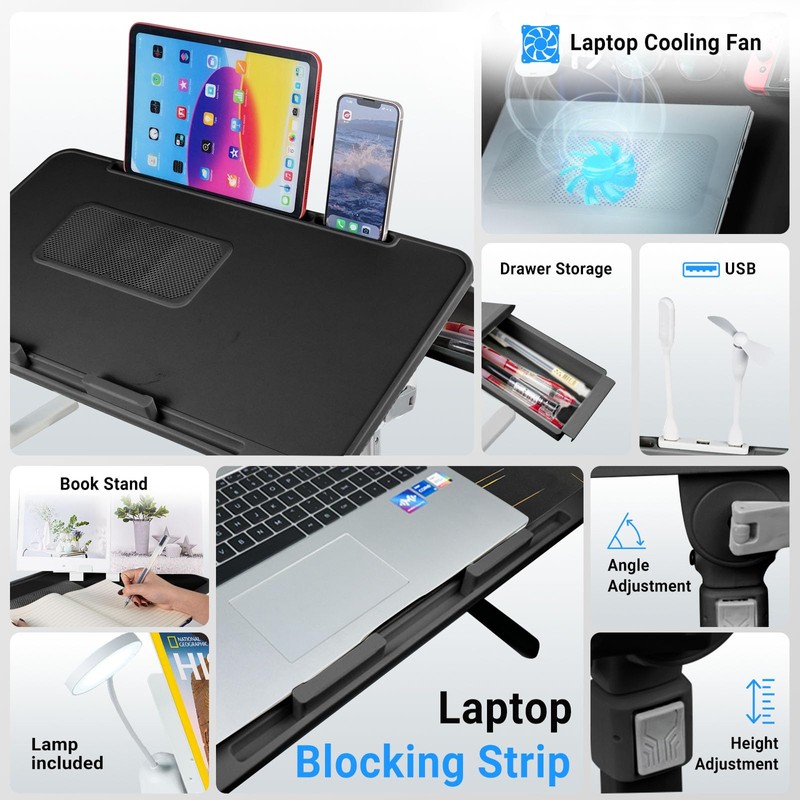 Laptop Lap Desk,Laptop Lap Desk 【Include Cooling Fan】,Adjustable Lap Desk