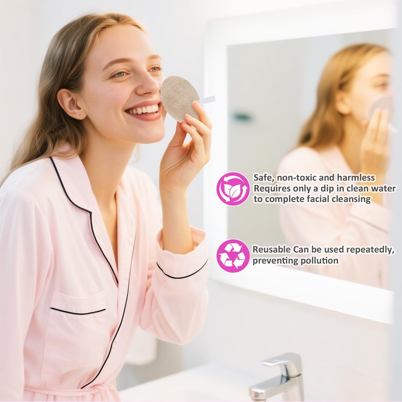 LOPHE Reusable Makeup Remover Pads 6 Pack,Beige
