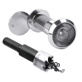 XIAQICA Door Viewer with Privacy Screen, 200° Wide Angle Optical Glass Lenses, Door Viewers with Drill, Drill Hole Diameter 16 mm, Zinc Alloy Spy, Adjustable Length Spio for 35-60 mm Thick Doors