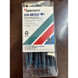 Skilcraft Eco-bottle retracrtable gel pen Medium point black 12 pack