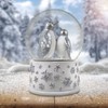 100mm Silver Penguins Playing Snow Globe by The San Francisco
