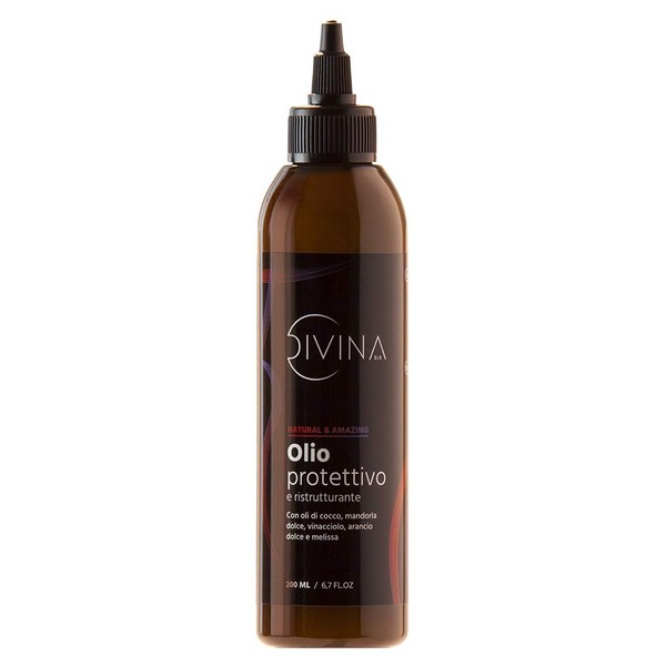 DIVINA BLK Protective Resturising Oil for Curly, Super Curly and Afro Hair Natural & Amazing 100% Natural (200 ml)