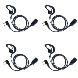 Sarcia Walkie Talkie Earpiece Headset with MIC PTT for Baofeng UV-5R UV-82 BF-888S NX-1200 NX1300 RT15 RT21 RT22 RT68 H-777S Two Way Radio G Shape,4 Pack