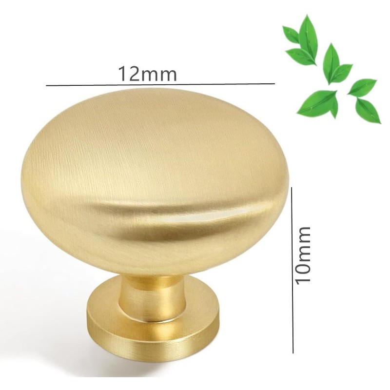 16 Pcs Mini Cabinet Knobs,1/2 Inch Brushed Gold Dresser Knobs,
