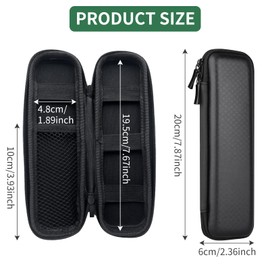 Hard Shell Pen Case, EVA Small Pencil Case Durable Hard Shell Stylus Pencil Case Multifunctional Waterproof Black Zipper Bag for Stylus, Executive Pens, Data Cables