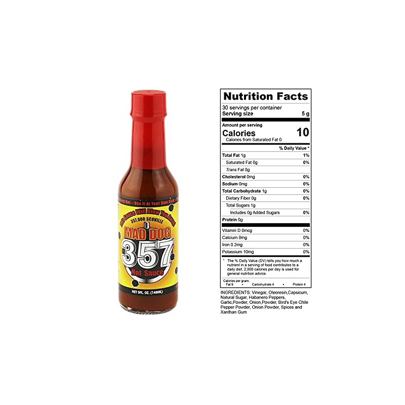 Mad Dog 357 Hot Sauce, Made with 3 Million Scoville