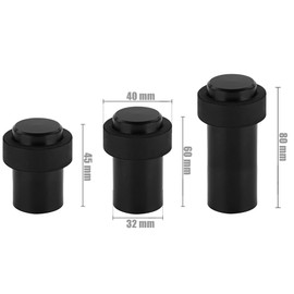 4 x Door Stops for Screwing – Mounting on the Floor or Wall – Stainless Steel Rubber Wall Door Stopper with Mounting Material