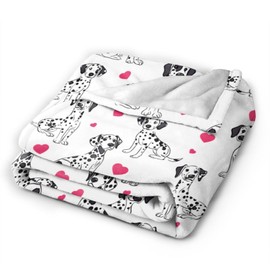 Dalmatian Blanket Dog Throw Blanket Soft Cozy Warm Fuzzy Fleece Lightweight Plush Merch Animals Decor Gifts for Dalmatian Lover Man Woman Boys Girls Couch Bedding Sofa 50"X40"