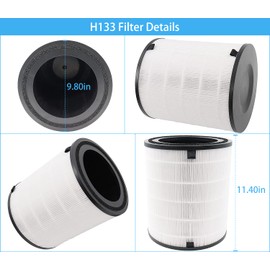NXBHG Lv-H133 Replacement Filter Only Compatible with LEVOIT LV-H133 Air Purifier, High efficiency Filter and Activated Carbon Filter Set, LV-H133-RF, 2 Pack