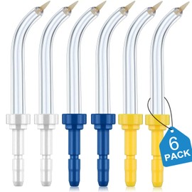 Flosser Replacement Tips for Waterpik Periodontal Tips Dental Water Flosser Tips Replacement Tips for Waterpik Water Flossers (Like WP-100) and Other Brand Oral Irrigators(6 Pieces)