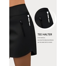 Jhsnjnr Women's Sports Trouser Skirt with Zip Pockets Elastic Short Hiking Tennis Skirts High Waist Running Golf Skirt, black, XL