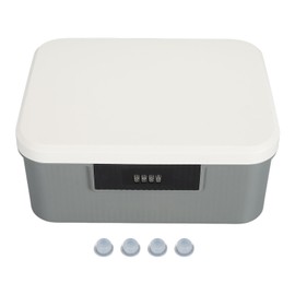 9L Capacity Lockable Storage Trunk for Files Document Organizer Double Layer Password Storage Locking Box Gray