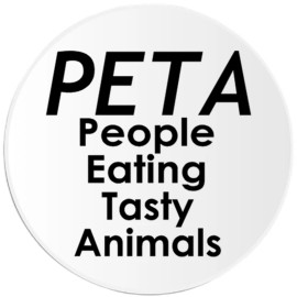 Kiwi Gifts PETA People Eating Tasty Animals - 25 Pack Circle Stickers 3 Inch - Sarcasm