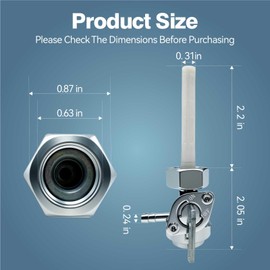 Qeykizy Professional Generator Petcock Fuel Gas Shut Off Valve, M16 x1.5mm Tank Switch for Predator Generac Generator Parts, Fuel Petcock Compatible with 5.5-16HP 190F 188F 182F 177F 173F 170F 168F