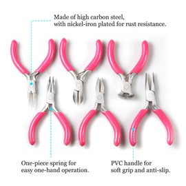 SPEEDWOX Jewelry Pliers Set 3 Inch 10 Pieces Including Wire Cutter, Curved Pliers, Round Nose Pliers, Needle-Nose Pliers, Flat Nose Pliers, with Storage Bag Tweezers with Shovel for Crafts