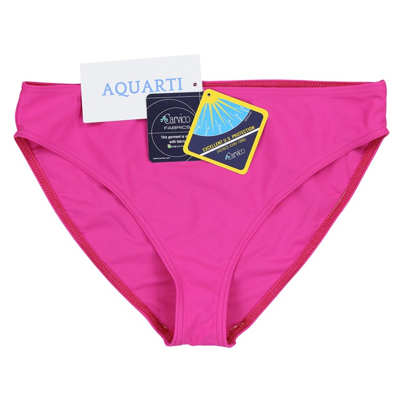 Aquarti Womens' Bikini Bottoms Mid Waist, Pink, 14