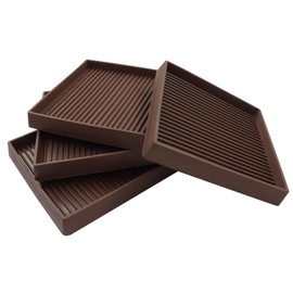 Non-Slip Furniture Pads, 4" x 4", Brown, 4 Pack