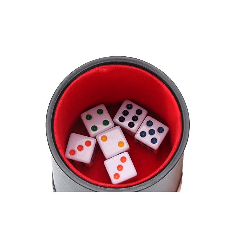 Felt Lined Professional Dice Cup - with 6 Dice Quiet