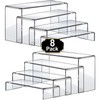 Aheroi Large Acrylic Risers, 8 Pcs 2 Set(7”L~8”L~9”L) Acrylic Display
