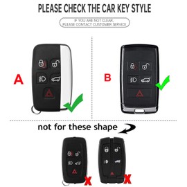 ontto TPU Car key fob cover Compatible with Land Rover Range Rover Evoque Discovery Sport Velar for Jaguar XF XJ XE key holder Smart case Shell keyring keychain bag bling styling accessories Beige A