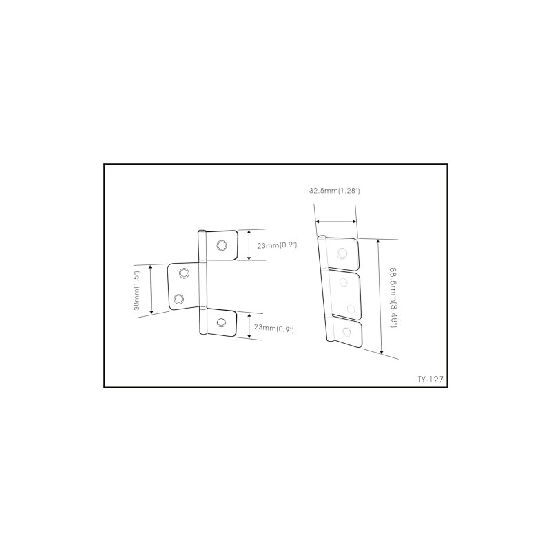 QCAA Flag Three Leaf 3-1/2" Bifold Shutter Hinge for Non-Mortise