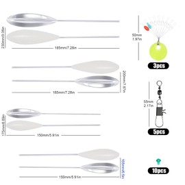 MSIHEY Angelset, 16-teilig, 4X Sinkend & 4X Schwimmend (8g, 10g, 15g, 20g), 5X Dreifachwirbel, Stopper in 3 Größen, Forellen-Set