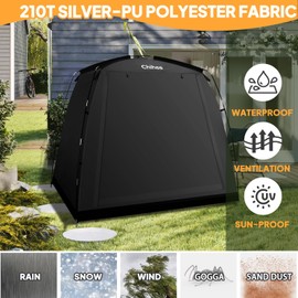 Chihee Bike Covers Shelter Bicycle Storage Sheds Travel Bike Tent Portable Waterproof Bicycle Cover for 2-3 Bikes 2 Doors Outdoor Storage for Motorcycle Garden Tools Lawn Mower All Seasons Easy Setup