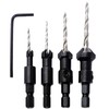 Dophee 4Pcs Countersink Drill Bit Set ustable 1/4inch Hex Shank