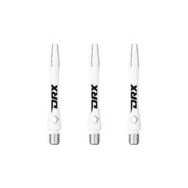 RED DRAGON DRX Coated Aluminium Short White Logo Dart Stems (Shafts) - 2 Sets per Pack (6 Stems in total)