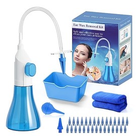 XaYis Ear Wax Removal Kit, XaYis Ear Cleaner, Ear Wax Remover with Soft Quad-Stream Tips, Ear Irrigation with 30 Replaceable Tips, Reusable Ear Syringe Kit Tools for Ear Clean, Cerumen Control for Home Use