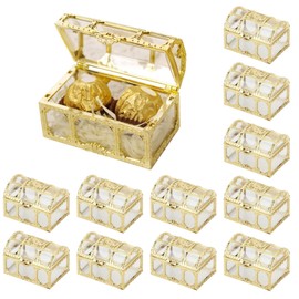 HERCHR 12PCS Party Favor Boxes, Treasure Chest for Candy Box Wedding Favor Boxes Clear Favor Gift Boxes for Wedding Baby Shower Birthday Party Decorations