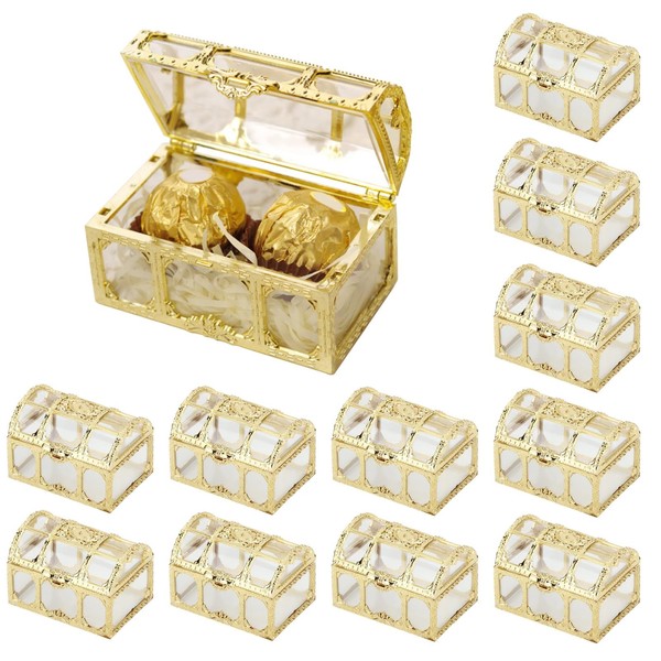HERCHR 12PCS Party Favor Boxes, Treasure Chest for Candy Box