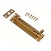 DOOR BARREL SLIDE BOLT CRANKED OFFSET 100MM 4 INCH BRASS + SCREWS