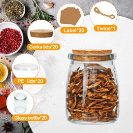 Brajttt Brajttt Mini Yogurt Jars 30 Pack, 7 oz Glass Favor Jars with Cork Lids, Pudding Containers with Lids, Mason Jar Wedding Favors Honey Pot with Label Tags and String