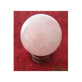 Rose Quartz Crystal Ball 4.5cm Diameter. Rose Quartz is the stone of unconditional love and infinite peace; teaching the true essence of love. Rose Quartz has a gentle vibration of love for the owner. It gives inner peace and helps in all matters pertain