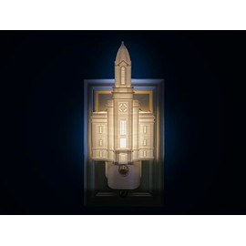 Utah LDS Temple Night Light Gift (Wall Outlet, Plug-in, LED, Dusk-to-Dawn Sensor) (Cedar City)