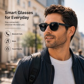 AI Smart Glasses for Calls and Music – Bluetooth Sunglasses with Camera for Travel and Daily Use