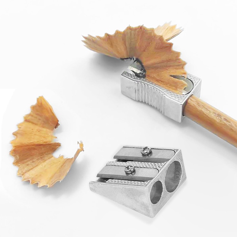 VBRHFRIF 6 Pieces Pencil Sharpener, Single and Double Hole Pencil