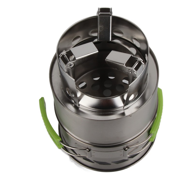 Outdoor Camping Equipment Windproof Wood Stove Cooking Stainless Steel Movable
