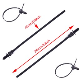 80 Pack Nylon Push Mount Cable Zip Tie, 8.3"x0.18" Heavy Duty Nylon Push Mount Self Locking UV Resistant Assortment for Indoor Wire Tying (Black)