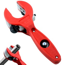 Dayinkes Ratcheting Tubing Cutter, Tubing Cutter 5/16" To 1 1/8", 2 in 1 Close Quarters Tubing Cutter, Copper Pipe Cutter for Cutting PVC, Ratcheting Tubing Cutter Blade, Red