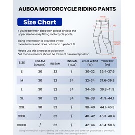 Auboa Winter Detachable Motorcycle Riding Pants for Men CE 2 Armored Powersports Overpants with Full Leg Zip Model PF2 (M, 34L) White