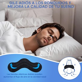 60 Tiras Nasales para Respirar Mejor, Nose Strips For Breathing Ideales para Uso Nocturno, Nasal Strips Hipoalergénicas Duración 2 Meses, Bandas Nariz Fijación Fuerte para Respirar (Negro)