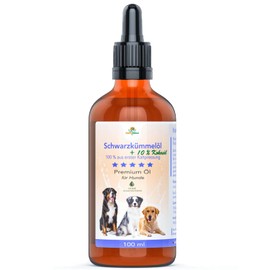 Mahu Natur 100 ml Schwarzkümmelöl Für Hunde + 10% Kokosöl - Ungefiltert - Nachhaltige Glasflasche Mit Glaspipette - Optimal Fürs Barfen
